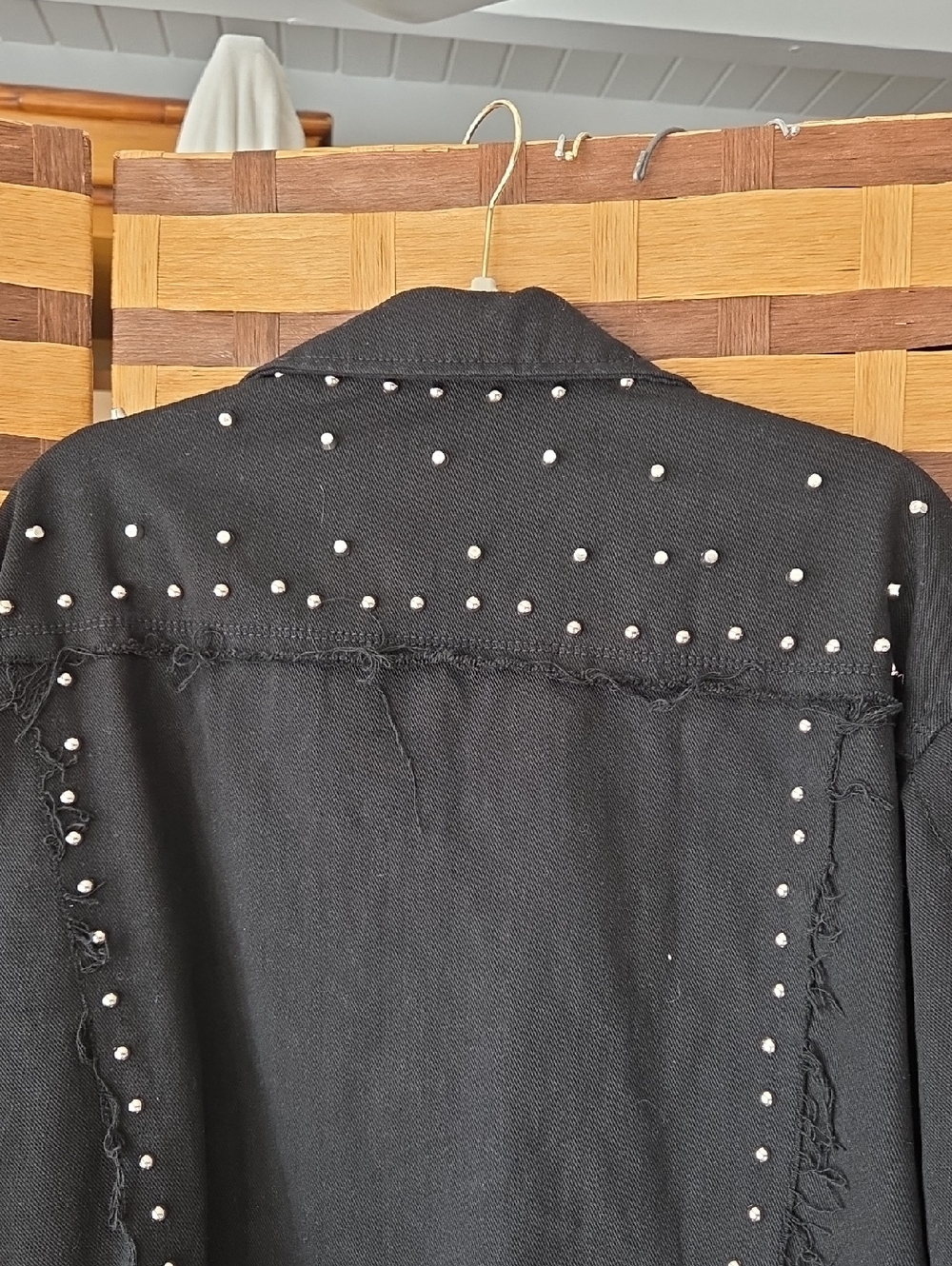 Black Studded Denim Jacket - Picture 7 of 9